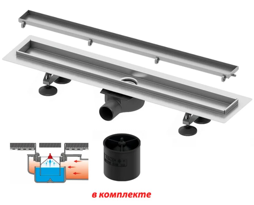 Tece. Трап tece 15103099. Tece tecedrainline решетка для сифона 660005. Tecedrainline, панель "steel ii". Комплект для монтажа дренажного канала.