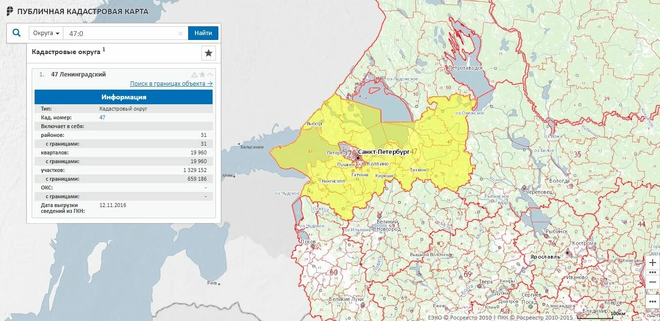 Сайт публичной кадастровой карты ленинградской области