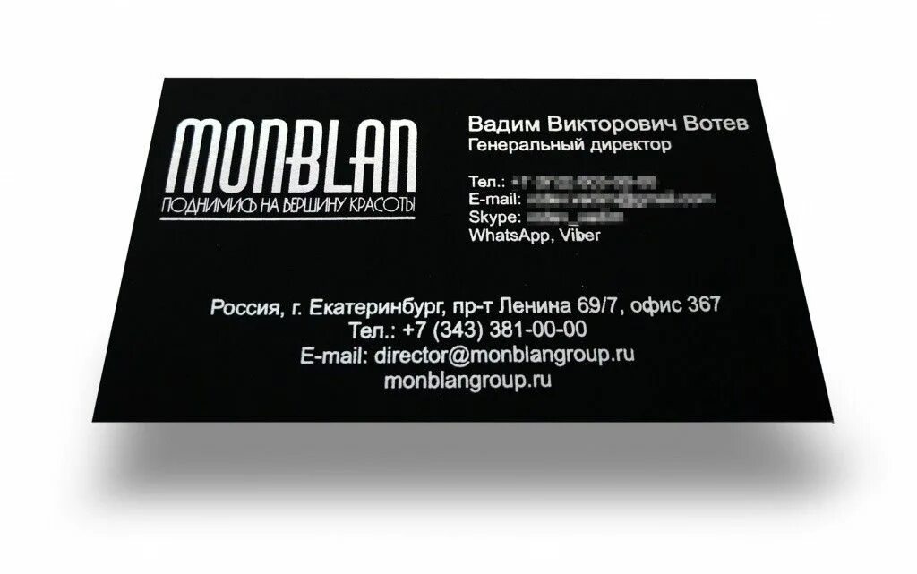 Составляющие визитной карточки