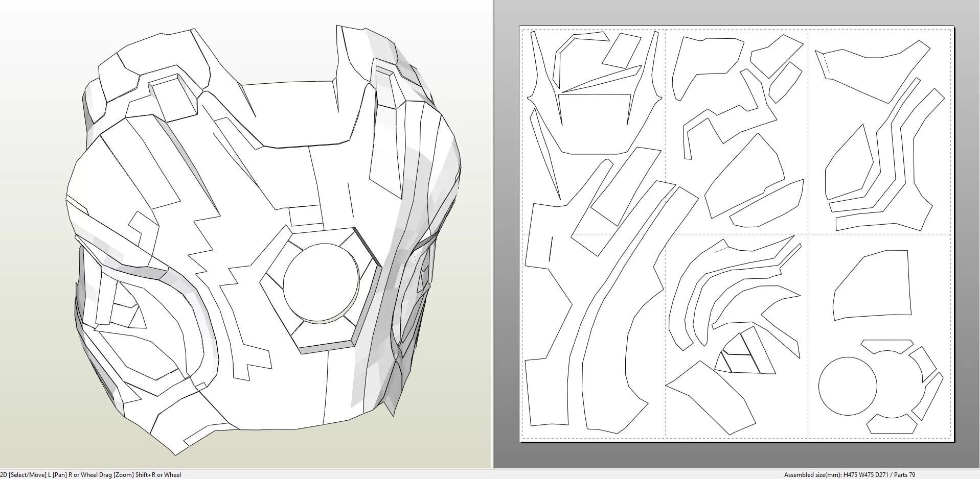 Papercraft .pdo file template for Iron Man - Mark 4 & 6 Full Armor +FOAM+. I