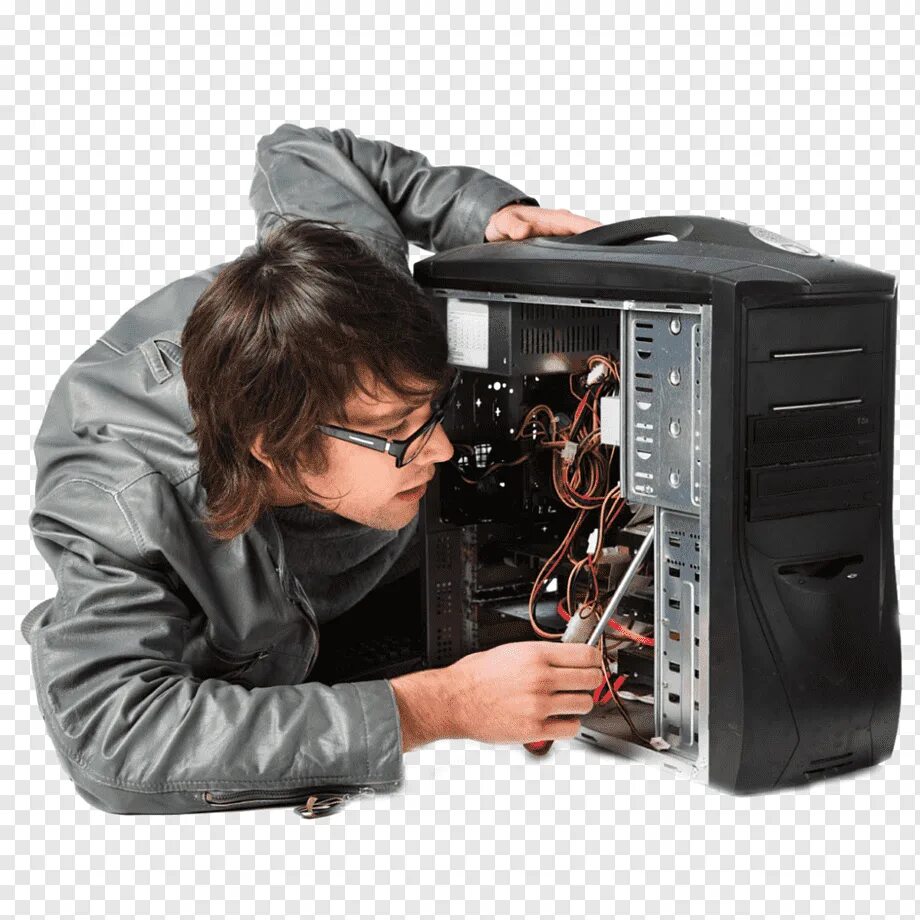 The computer being repaired. The computer being repaired
