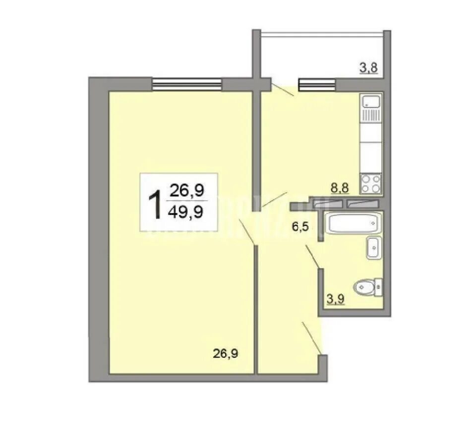 Купить 1 комнатную квартиру в спутнике. Спутник планировки квартир. Планировка квартиры 49.9 кв. Планировка 49 кв м.