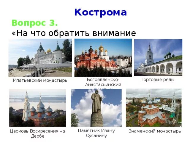 Золотое кольцо россии кострома презентация. Кострома золотое кольцо России достопримечательности. Ипатьевский монастырь Кострома памятник Ивану Сусанину. Торговые ряды Кострома Ипатьевский монастырь. Золотое кольцо Росси Кострома.