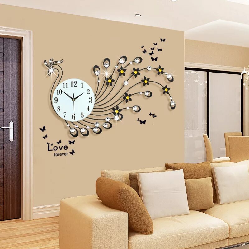 Часы 3d-Decor / Ice Mirror. Настенные часы 3d-Decor &quot;Florist. Настенные часы в интерьере. Настенные часы в интерьере гостиной