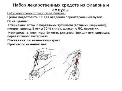 Алгоритм действий при уколе иглой