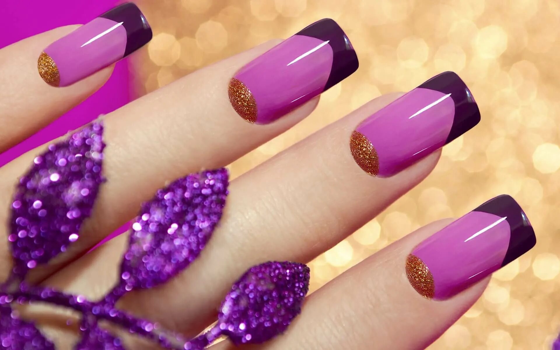Красивые ногти. Маникюр фиолетовый с розовым. Шикарные ногти. Красивый сиреневый маникюр. Какие красивый маникюр