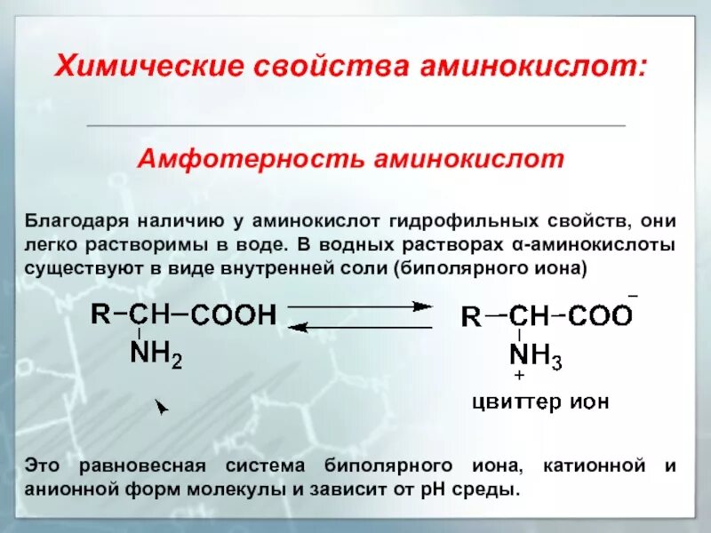 Химические свойства аминокислот Амфотерность. Амфотерность аминокислот реакции. Амфотерный характер аминокислот. Химические свойства аминокислот. Аланин проявляет амфотерные свойства
