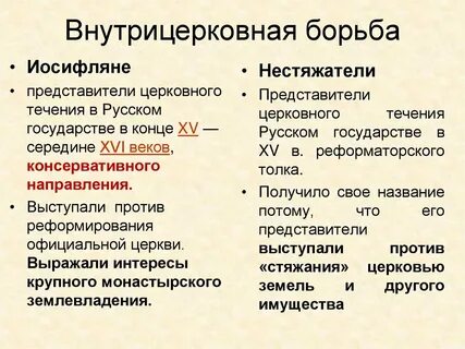 В чем заключались разногласия иосифлян и нестяжателей