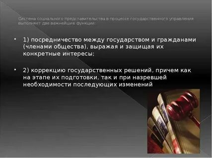 Представительство интересов в государственных органах