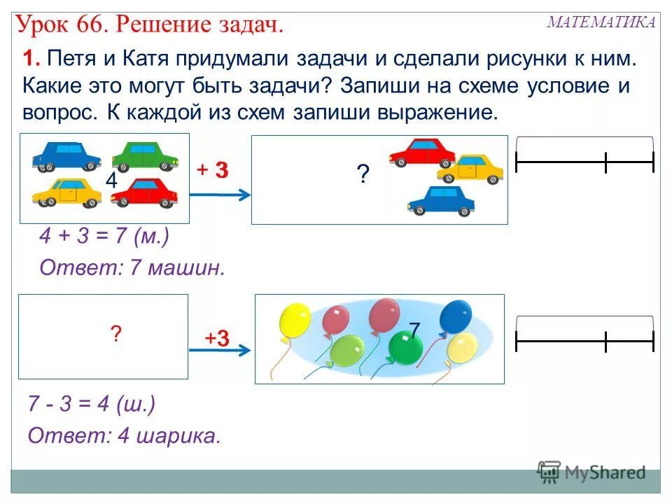 Разработка урока решение задач. Решение задач по математике 1 класс по схеме. решение задач по схеме 1 класс задания по рисункам. решение задач по схемам 1 класс школа россии. схематическое решение задач 1 класс.