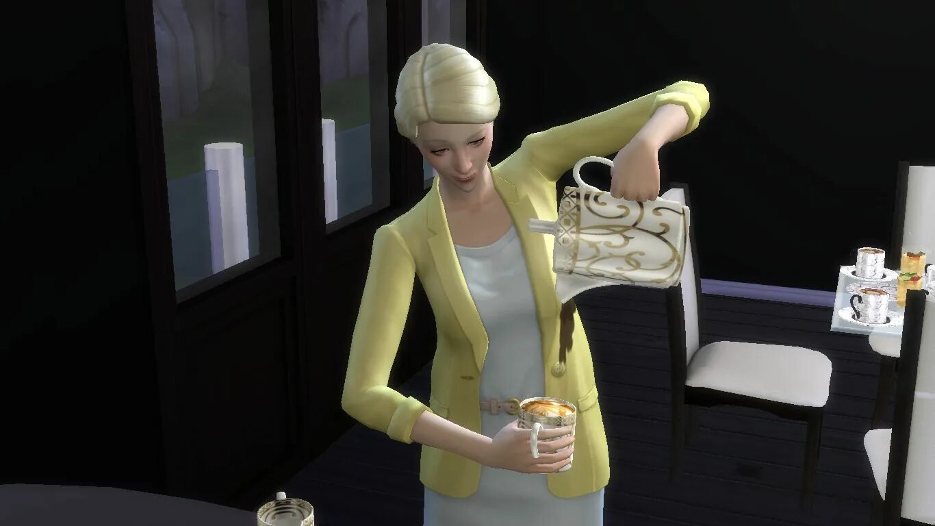 Симс 4 мод snbank. Чай в симс 4. Чай SIMS 4. Стол стилиста симс 4. Чаепитие симс.