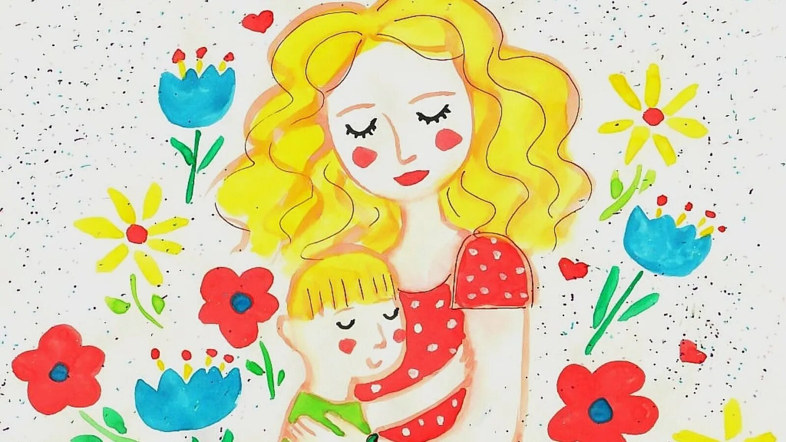 Рисунок ко Дню матери. Рисунок на тему мама. Красивые детские рисунки. Рисункиина день матери.
