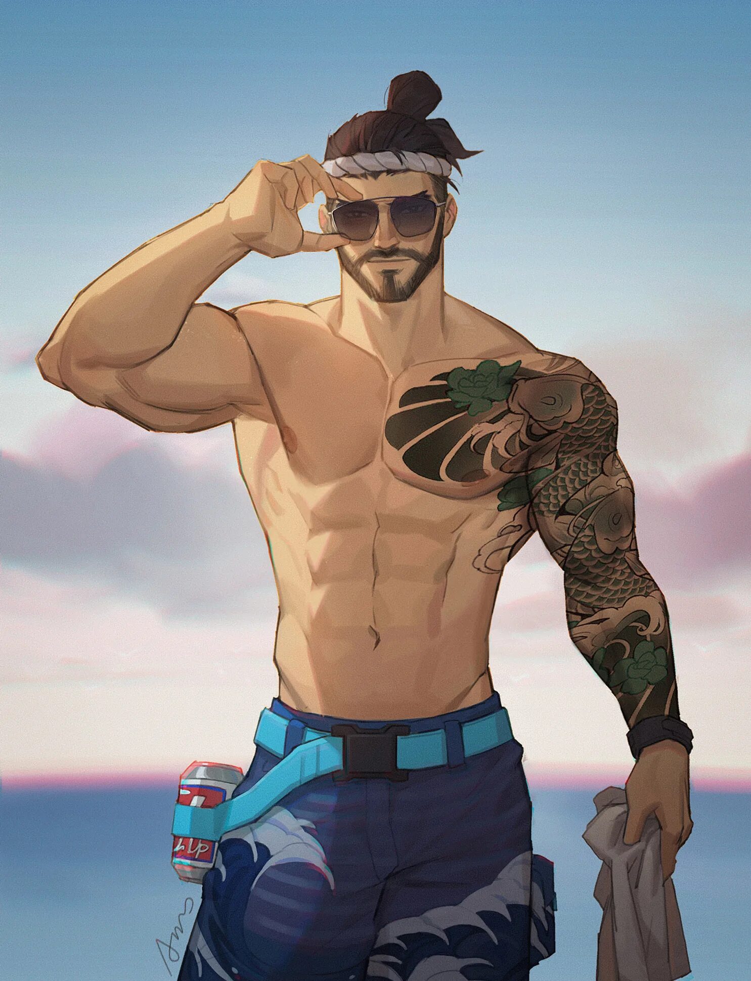 Ханзо Шимада. Ханзо Шимада арт. Hanzo Overwatch. Ханзо овервотч арт. Качок под водой