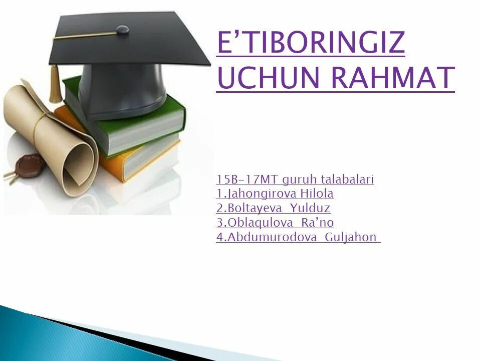 Учун рахмат. Etiboringiz uchun Rahmat. E'tiboringiz uchun. Эътибор учун РАХМАТ. Етиборингиз учун РАХМАТ.