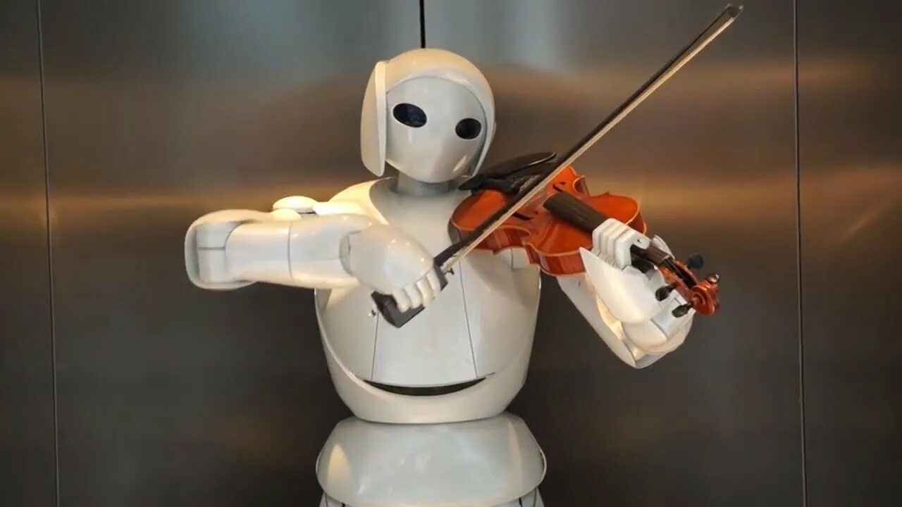 Роботы play the game. Робот скрипач. Робот играющий на скрипке. Тойота робот играющий. Тойота робот с скрипкой.