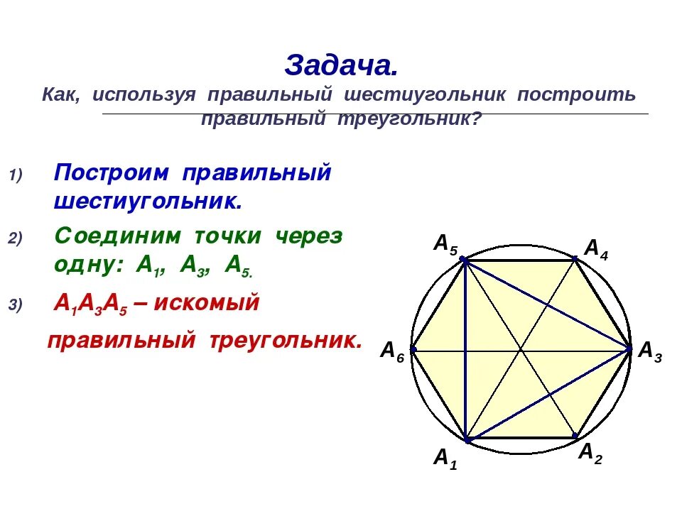 Шестиугольник в окружности формула