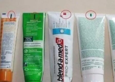 Цвета на тюбиках пасты