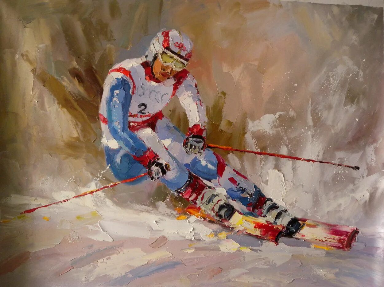 Картина лыжники. Seth Morrison горнолыжник. Горные лыжи живопись. Лыжники живопись. Горнолыжный спорт.