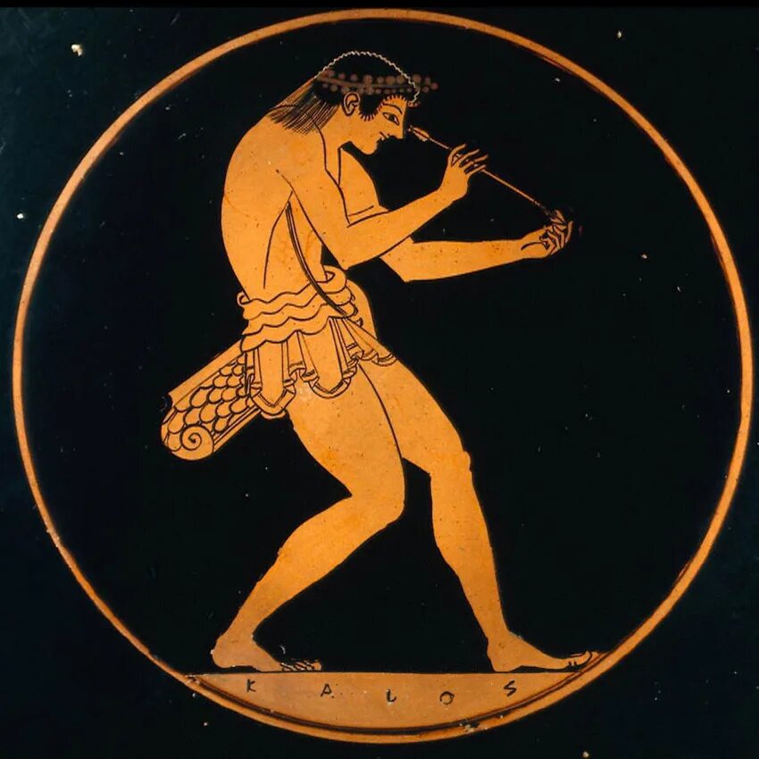 Древняя Греция Тондо. Древнегреческий Килик. Аполлон убивающий гиганта Тития. Фрески древней Греции Тондо\.