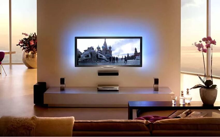 48" Shallow Wall Mounted TV Component Shelf Living room tv, Wall mount tv stand,