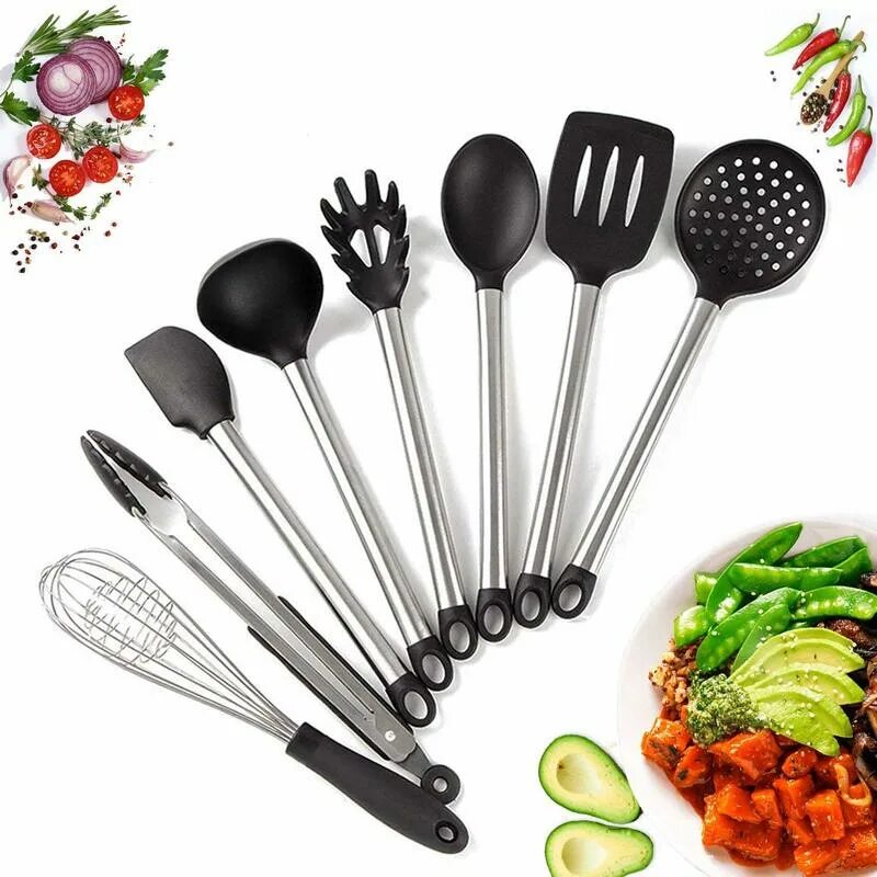 Набор cooking. Кухонный шпатель Kitchen Utensil. Kitchen Dining набор кухонных принадлежностей. Кухонный набор принадлежностей 17 предметов. Silicone Kitchen черный.