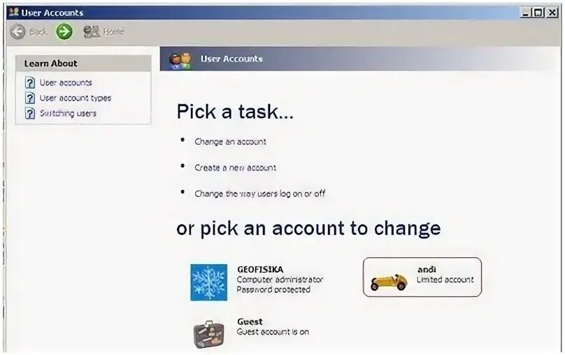 User accounts