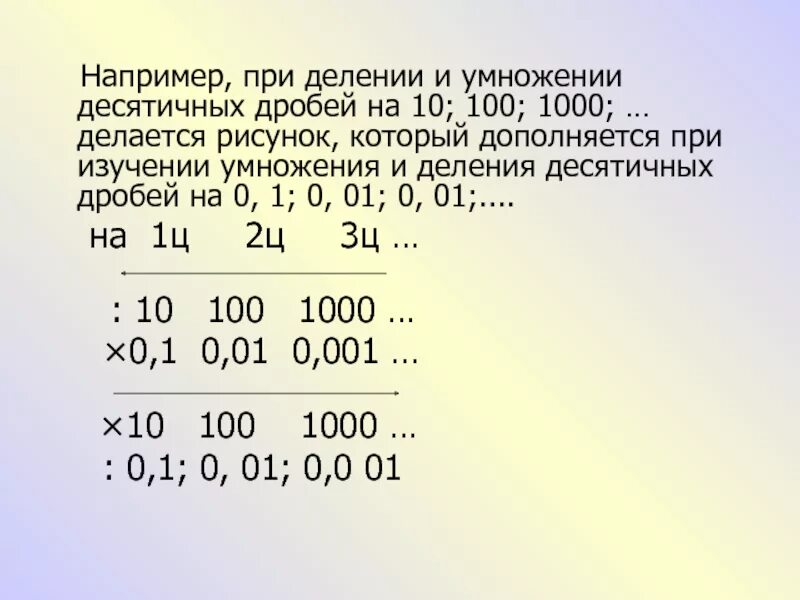 1000 умножить на 0 1. Деление на десятичную дробь деление на десятичную дробь 0.1, 0.01, 0.001…. Деление десятичных дробей на 0.1 0.001. Умножение десятичных дробей на 10 100. Умножение и деление десятичных дробей на 10 100.