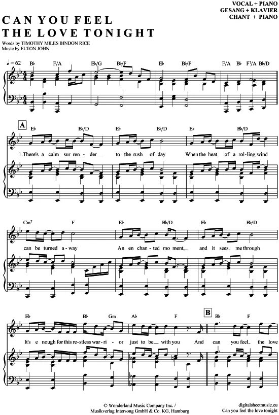 Лов тунайт. Can you feel the Love Tonight Ноты для фортепиано. Elton John can you feel the Love Tonight Ноты. Элтон Джон can you feel the Love Tonight. Элтон Джон Ноты can you.