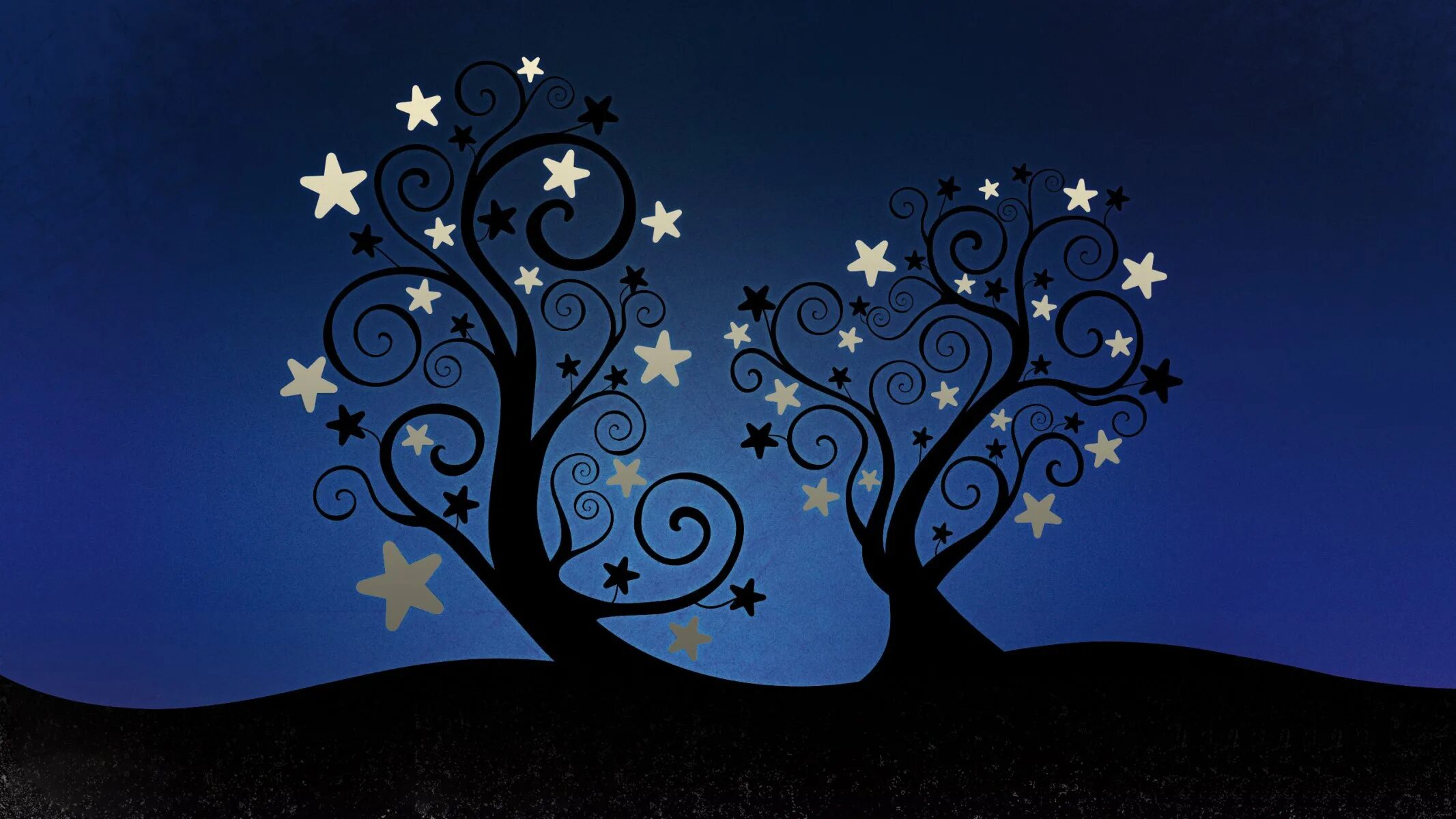В круг дерева ночи. Синее дерево фон. Звездное дерево. Фон темное дерево. Дерево на фоне звезд.