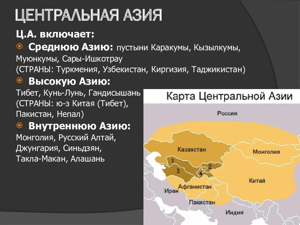 Количество стран средней азии. Государства на территорий средней Азии. Средняя Азия и Центральная Азия разница. Страны.центральнойжазии. Вентральная Азия страны.