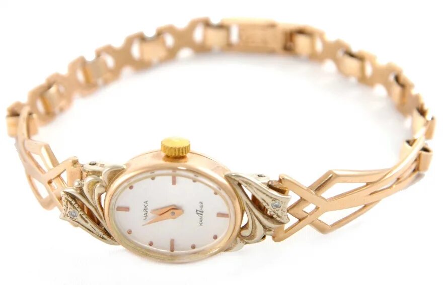 Золотые часы на золотом браслете женские