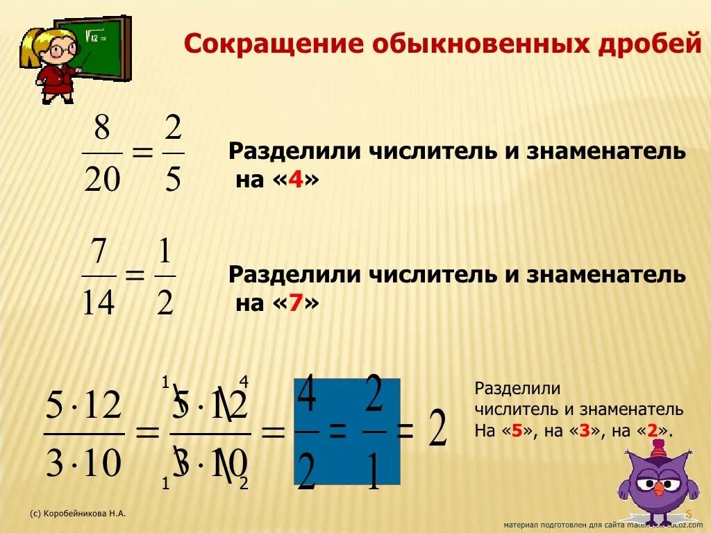 Тема сократите дробь. Сокращение обыкновенных дробей. Сокращение знаменателя в дроби. Сокращение дробей. Как сокращать дроби.