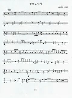 Flute & Tenor Sax Sheet Music :): I'm Yours.