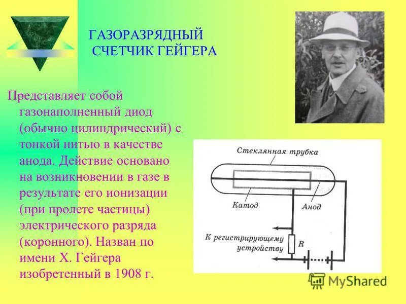 Счетчик гейгера презентация. Счетчик Гейгера 1908 г. Ганс Гейгер счетчик. Метод газоразрядного счетчика Гейгера. Приборы с газоразрядного счетчика Гейгера.