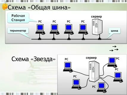Схема локальной сети общая шина