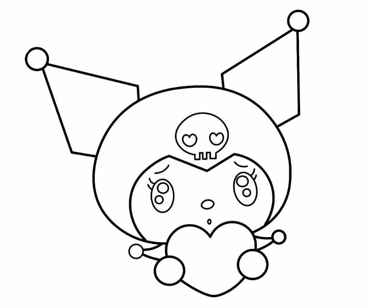 Куроми раскраска черно белая распечатать. Hello kitty раскраска kuromi. kuromi раскраска. куроми картинки раскраски. маленькая kuromi раскраска.