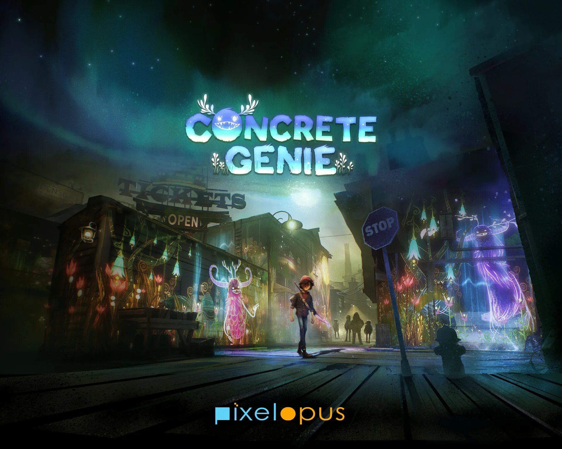 Concrete genie. Concrete Genie (городские духи). Городские духи ps4. Город духов игра. Concrete Genie Постер.