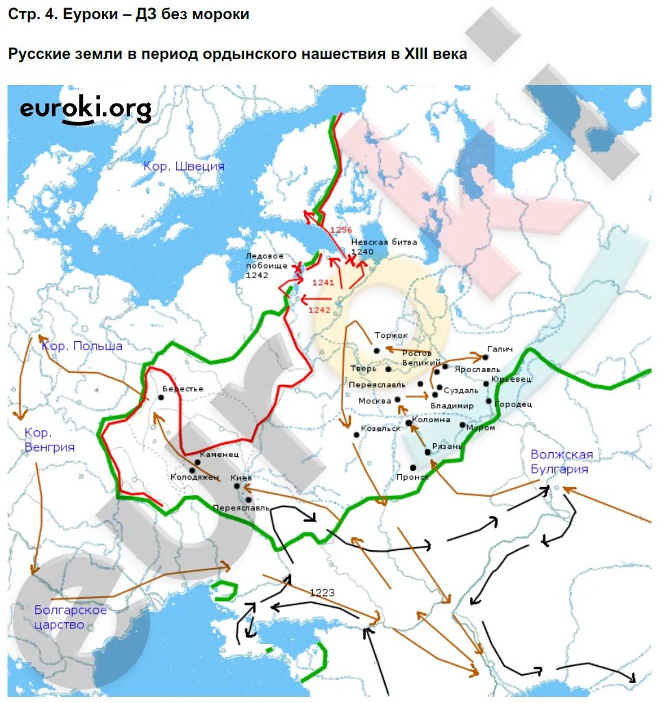 Контурная карта история россии 6 класс колпаков