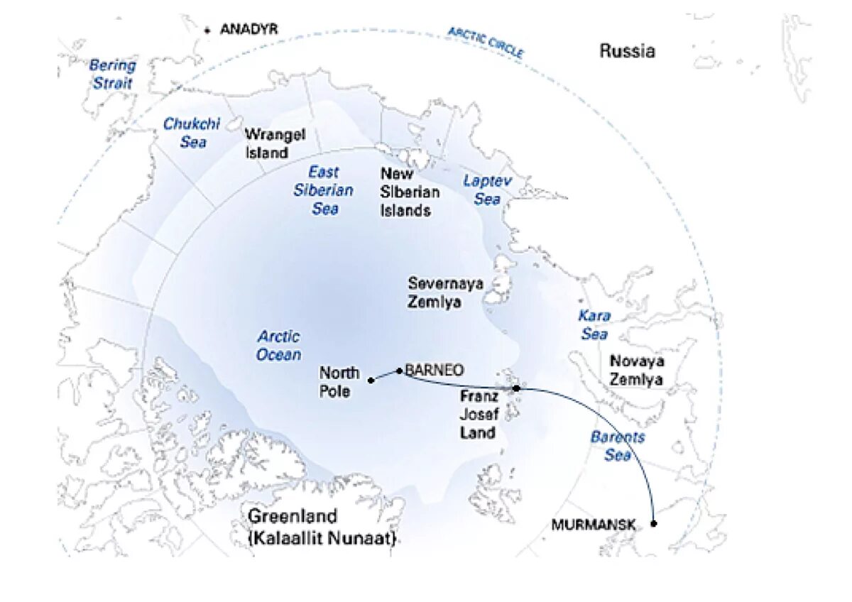 Какое направление в северном полюсе. Северный полюс Барнео карта. Арктика на карте. Арктические моря на карте. Ближайшая земля к Северному полюсу.
