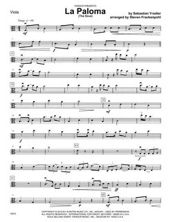 Digital Sheet Music, La Paloma (The Dove) - Viola, Sebastian Yradier, sheet...
