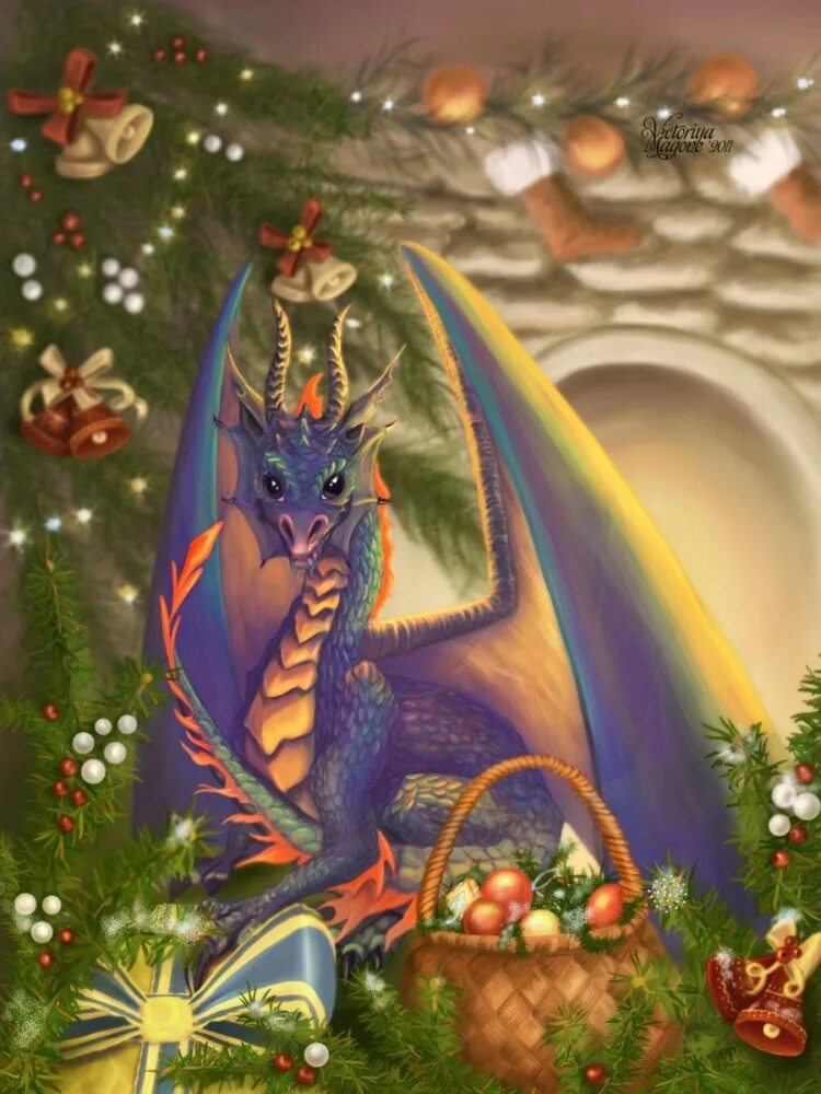 Открытка с новым годом дракона. Новогодний дракон. Сказочный дракон. Дракон Рождество. Новогодний дракончик.