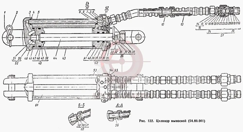 Цилиндр дт 75. Ремкомплект цилиндра отвала дт-75. цилиндр выносной дт 75. гидроцилиндр ножа дт-75. цилиндр выносной 54.60.001.