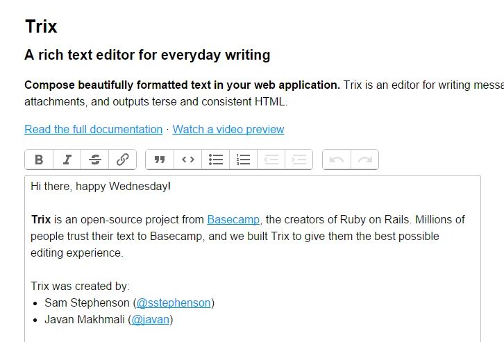 Rich editor. Trix-editor. rich text editor. text editing. wysiwyg text editor for web.
