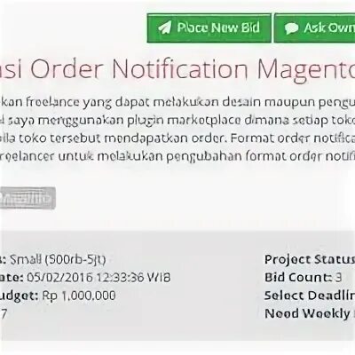 Order notification