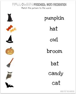 Halloween matching worksheets