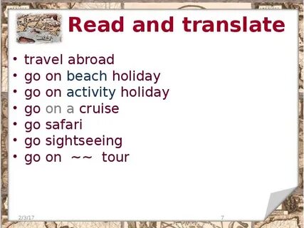 Holiday lesson