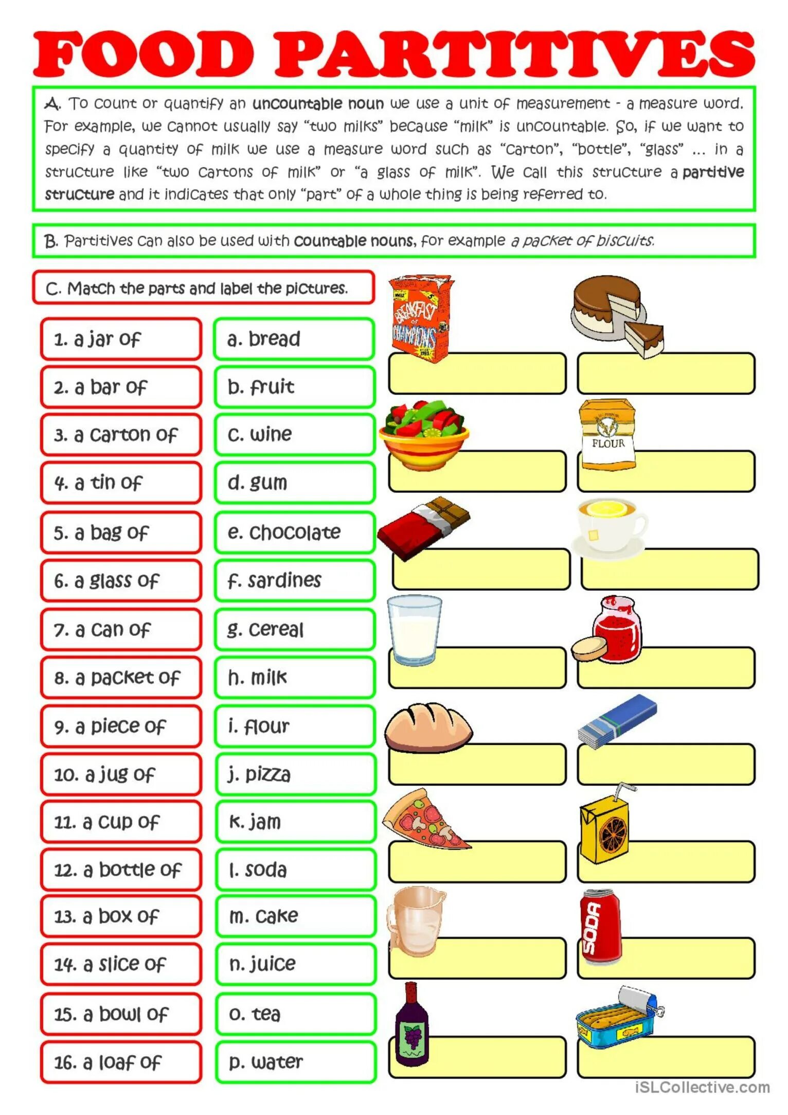 Worksheets английский food. Countable and uncountable Nouns продукты. Еда на английском языке Worksheets. Упаковки в английском языке Worksheets.