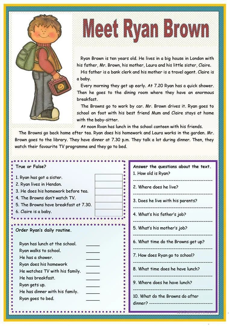 Worksheets чтение на английском. Тексты Worksheets. Английский язык Worksheets. Задания English for Elementary.