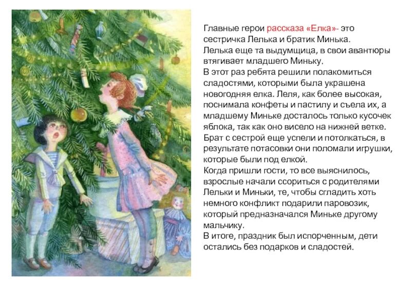Зощенко м. Елка главные герои для читательского. Зощенко елка. Елка главные герои для читательского. Сказка елка андерсена.
