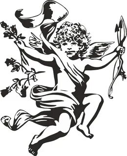 Angel with Bow and Arrows, Vinyl wall / window decal / Sticker, Wall 